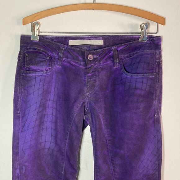 ! ITEM Purple Low Rise Skinny Jeans Fitted Racer Womens Size 26 - Picture 5 of 15